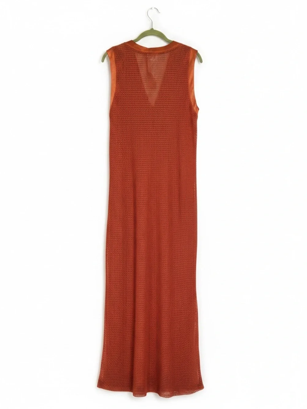 My Beachy Side Camila Dress Orange Flame Size S NWT Made in Turkey Satin Trim